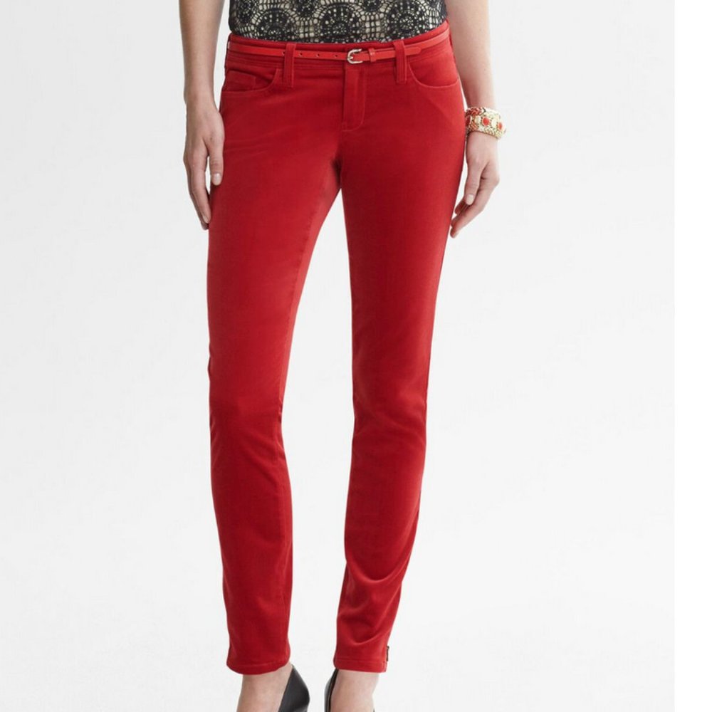 Banana Republic Heritage Red Velvet Pants 27 NWOT